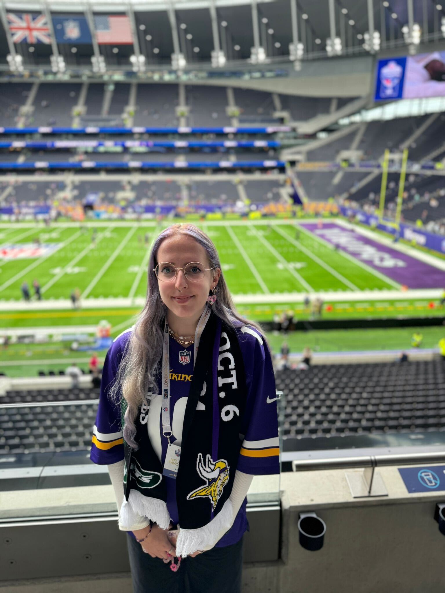 A photo of me (Nicola) at the NFL London games!